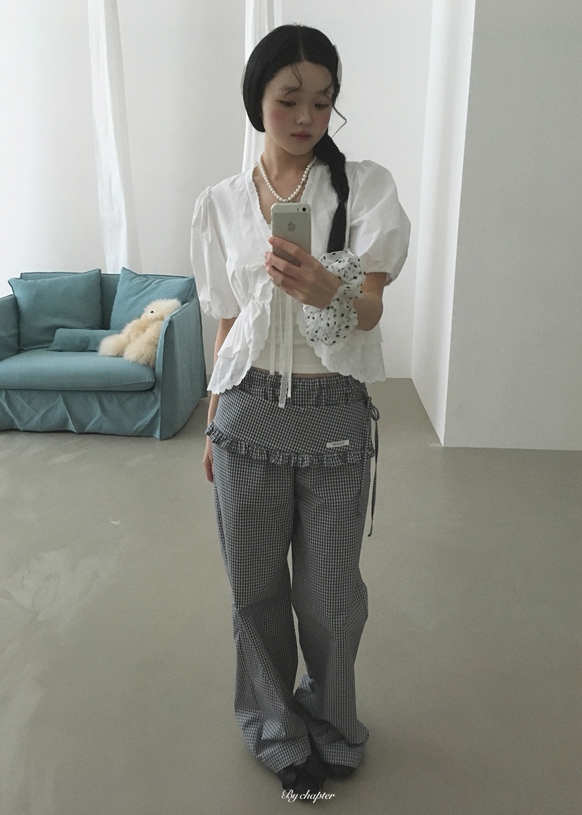 BY CHAPTER韓國東大門直郵女士新款休閑襯衫蕾絲衫不含內搭BY Chapter襯衫/蕾絲衫