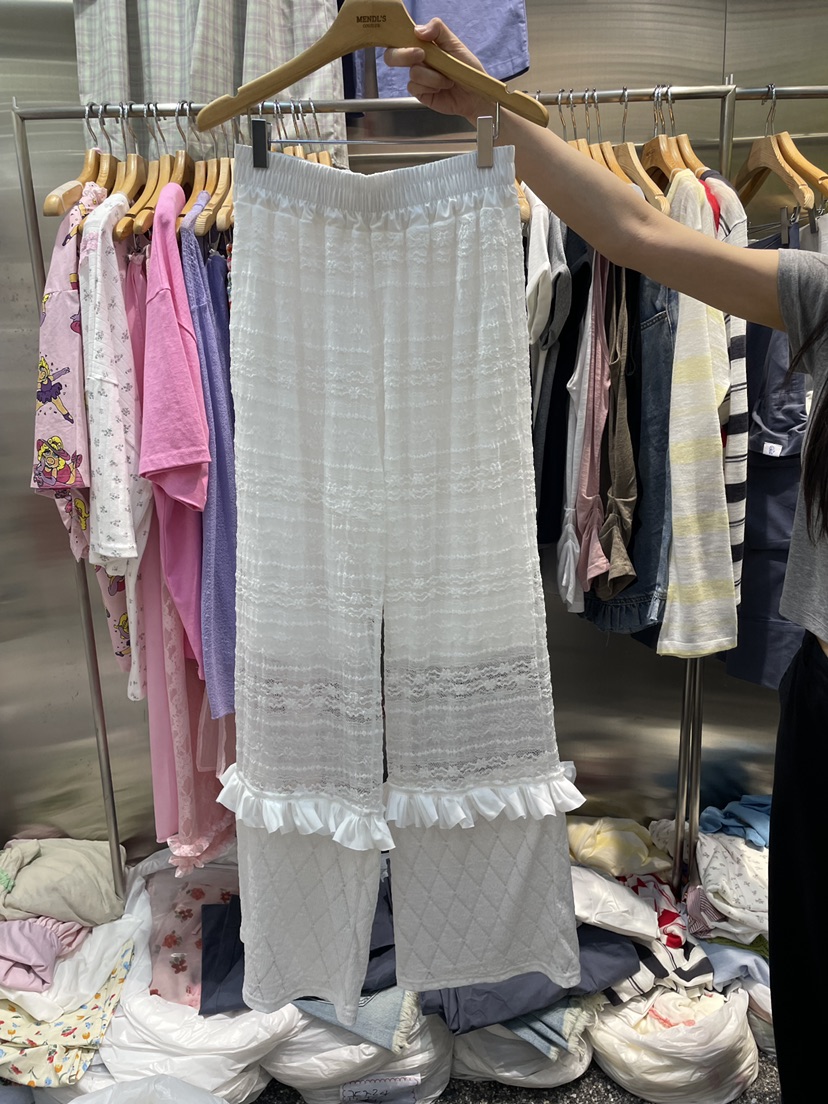 MENDL S東大門實拍韓國女士新品時尚人氣26夏季休閑褲蕾絲MENDL S休閑褲圖色1