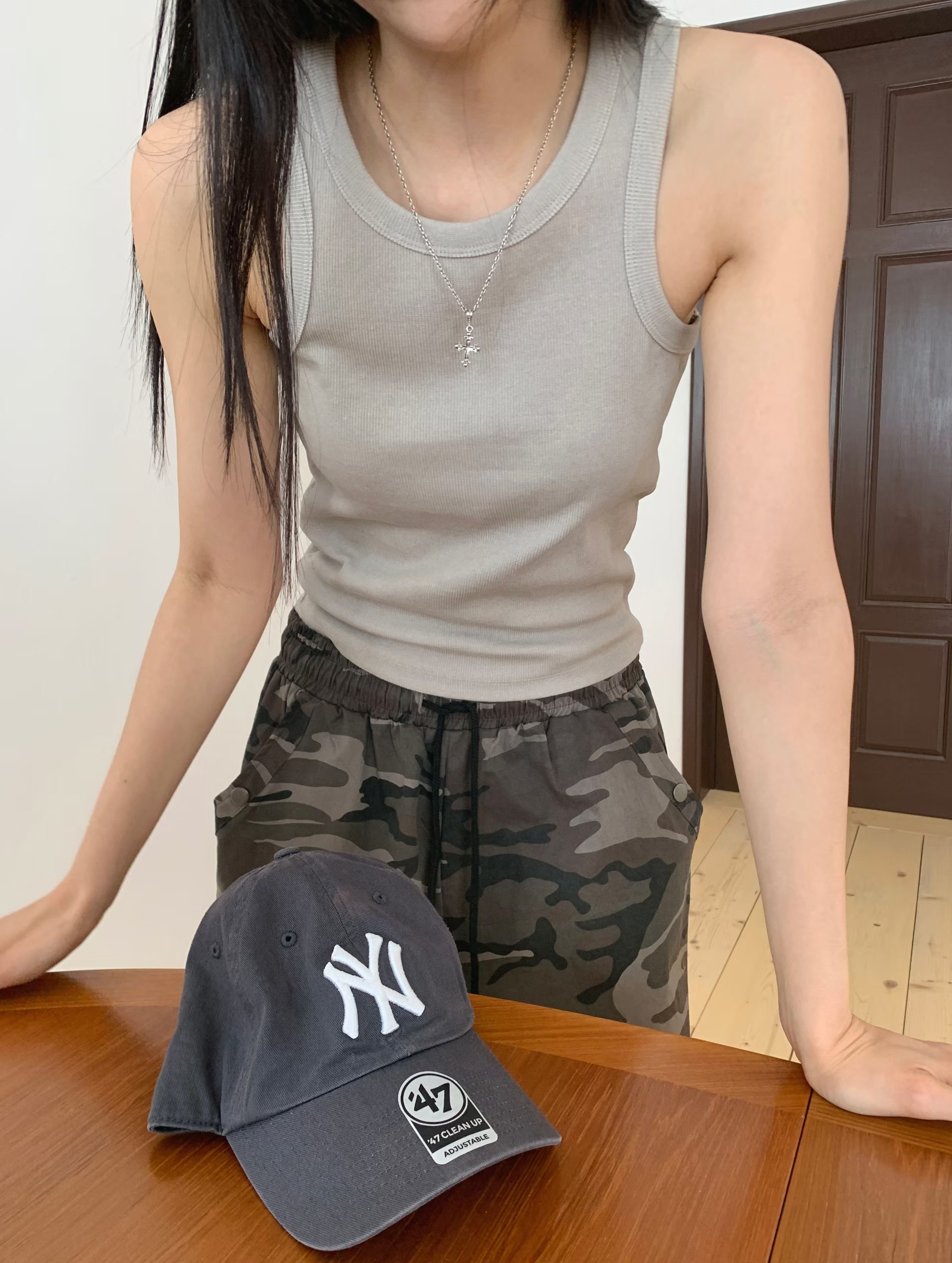 CRACKER東大門實拍韓國女裝新品休閑26夏季推薦時尚吊帶背心CRACKER_吊帶/背心圖色1