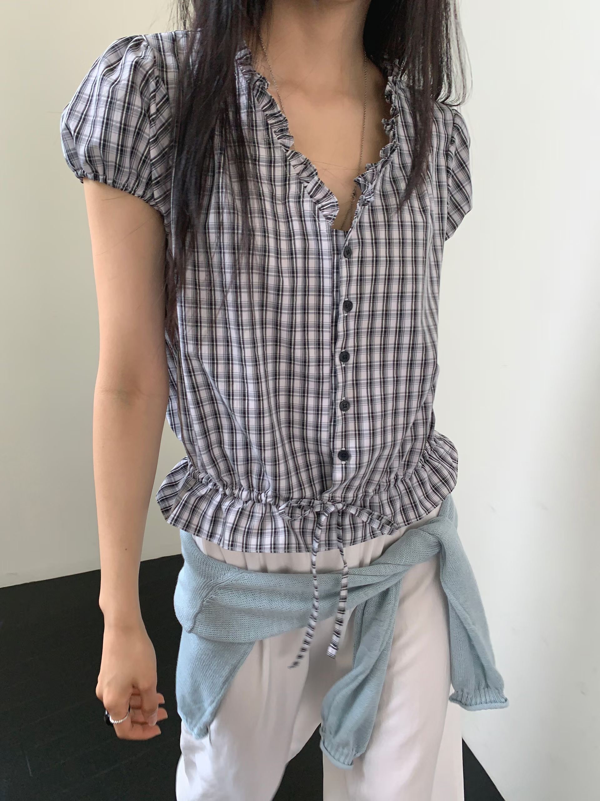 CRACKER韓國代購女士新品人氣熱賣時尚休閑推薦襯衫蕾絲衫CRACKER_襯衫/蕾絲衫圖色2