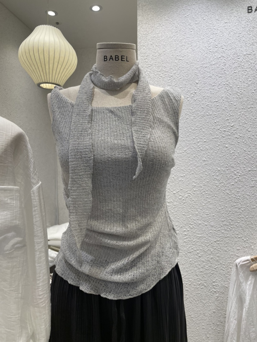 BABEL韓國直郵女裝新款休閑熱賣26夏季吊帶背心含脖帶圍巾無袖BABEL吊帶/背心圖色1