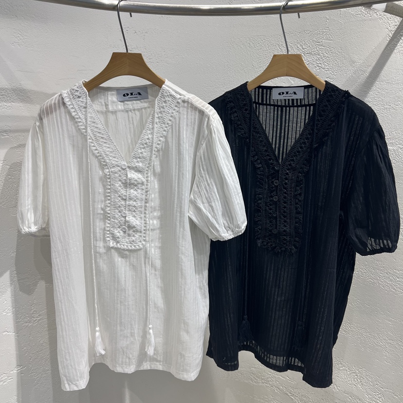 OLA韓國直郵女裝新款26夏季推薦時尚休閑熱賣襯衫蕾絲衫流蘇mellor/OLA襯衫/蕾絲衫