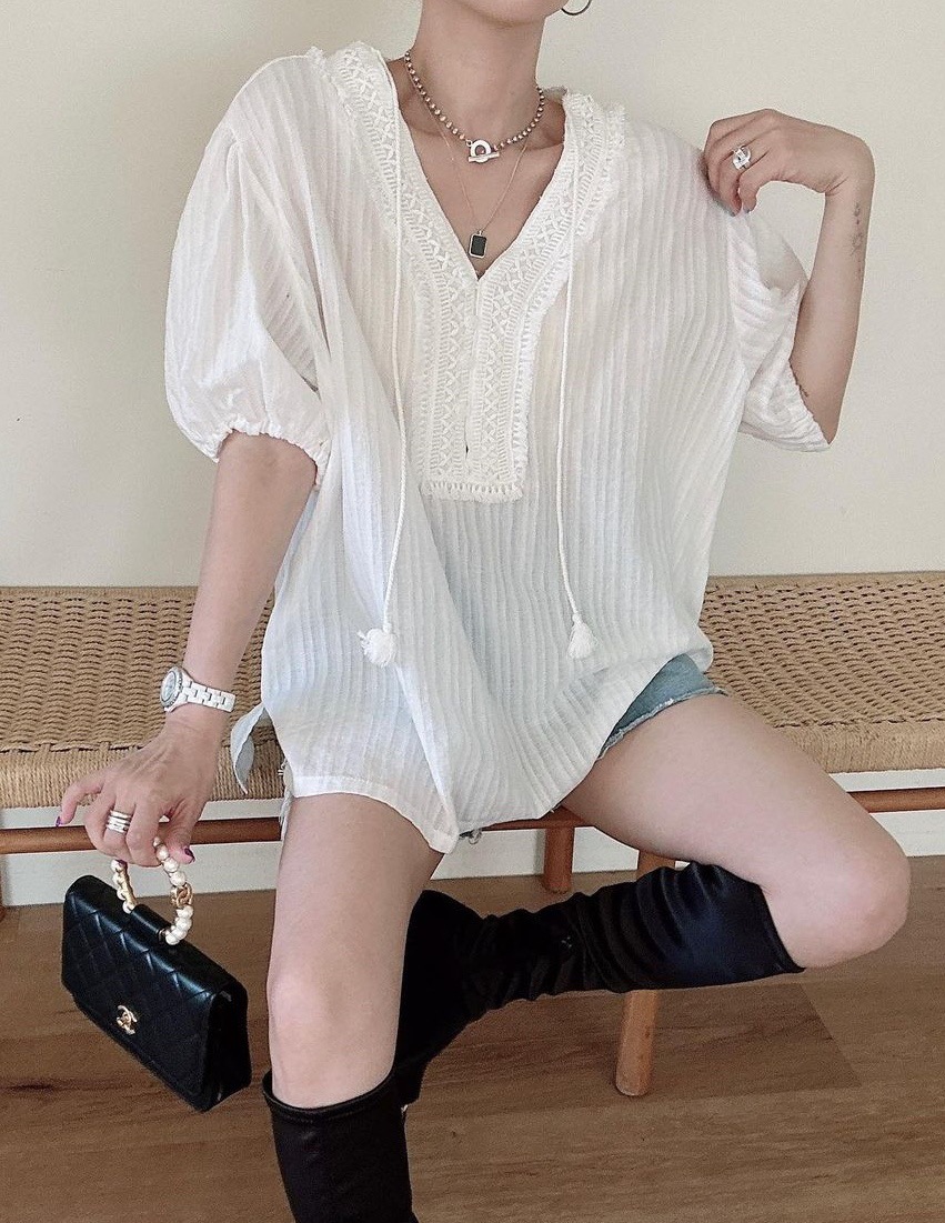 OLA韓國直郵女裝新款26夏季推薦時尚休閑熱賣襯衫蕾絲衫流蘇mellor/OLA襯衫/蕾絲衫