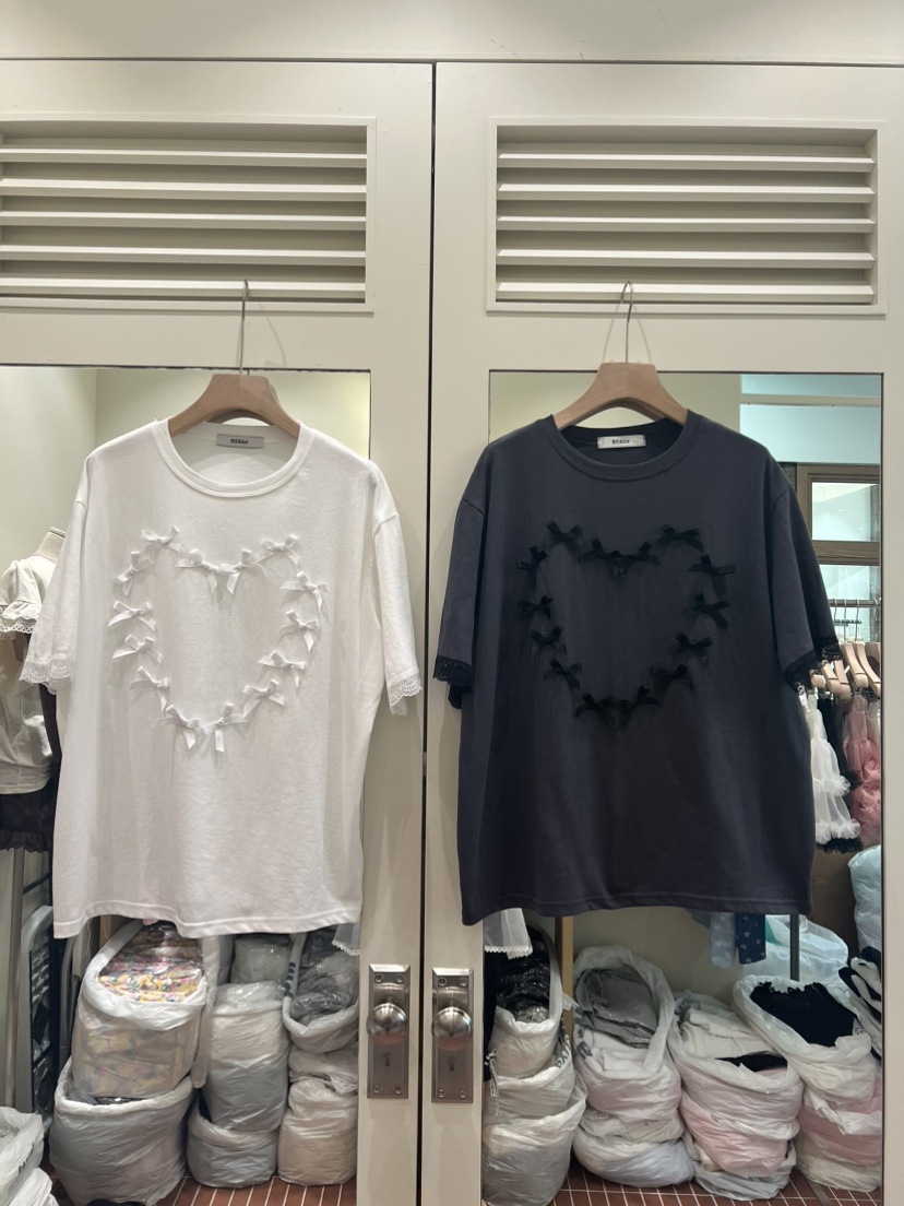 BE&amp;BE韓國直郵女裝新款休閑人氣推薦熱賣時尚T恤絲帶BE&beT恤