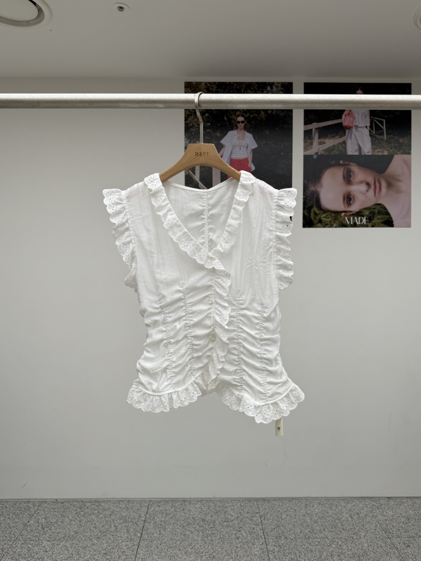 MADE-P韓國東大門代購女裝新品26夏季時尚休閑襯衫蕾絲衫MADE-P襯衫/蕾絲衫圖色1