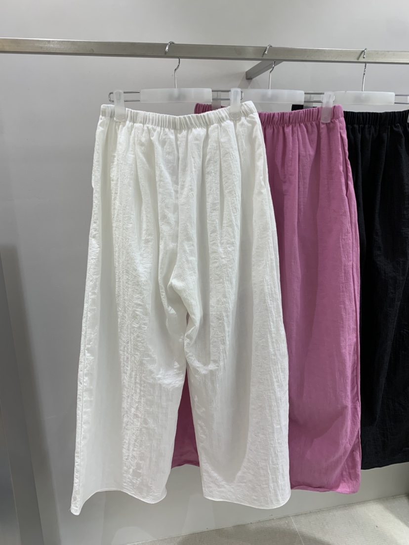 EYEL韓國代購女裝新品休閑推薦人氣26夏季休閑褲闊腿褲提花EYEL休閑褲