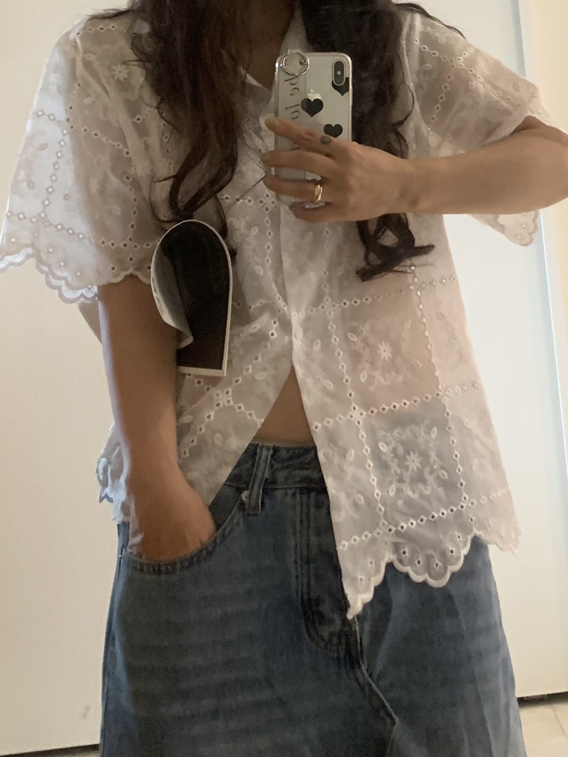 LIKEVAM韓國代購女士新品26夏季休閑人氣時尚推薦襯衫蕾絲衫LIKEVAM襯衫/蕾絲衫