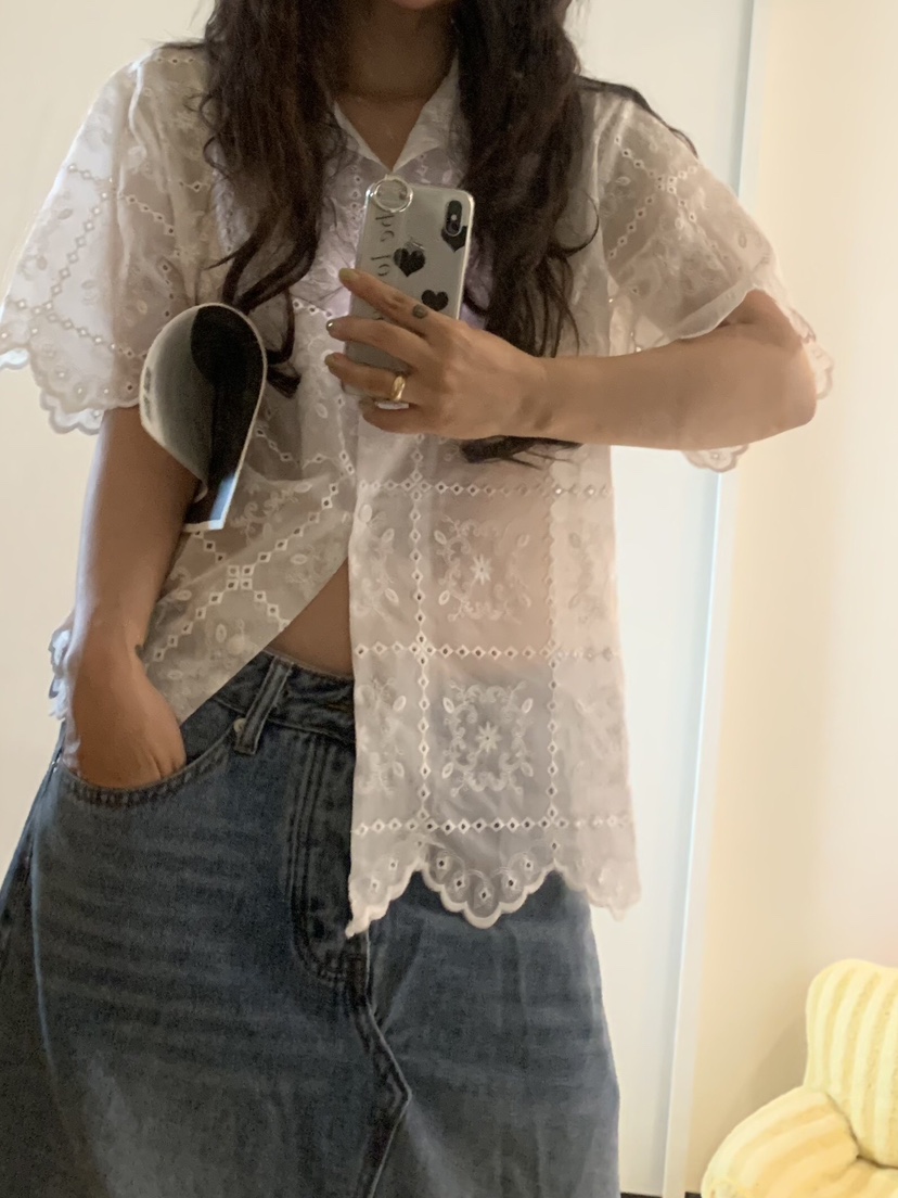 LIKEVAM韓國代購女士新品26夏季休閑人氣時尚推薦襯衫蕾絲衫LIKEVAM襯衫/蕾絲衫