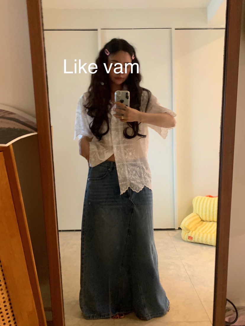 LIKEVAM韓國代購女士新品26夏季休閑人氣時尚推薦襯衫蕾絲衫LIKEVAM襯衫/蕾絲衫