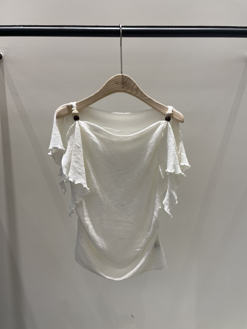 NEOUL韓國直郵實拍女裝新品26夏季熱賣時尚推薦休閑針織衫NEOUL/ahin雙領標簽針織衫