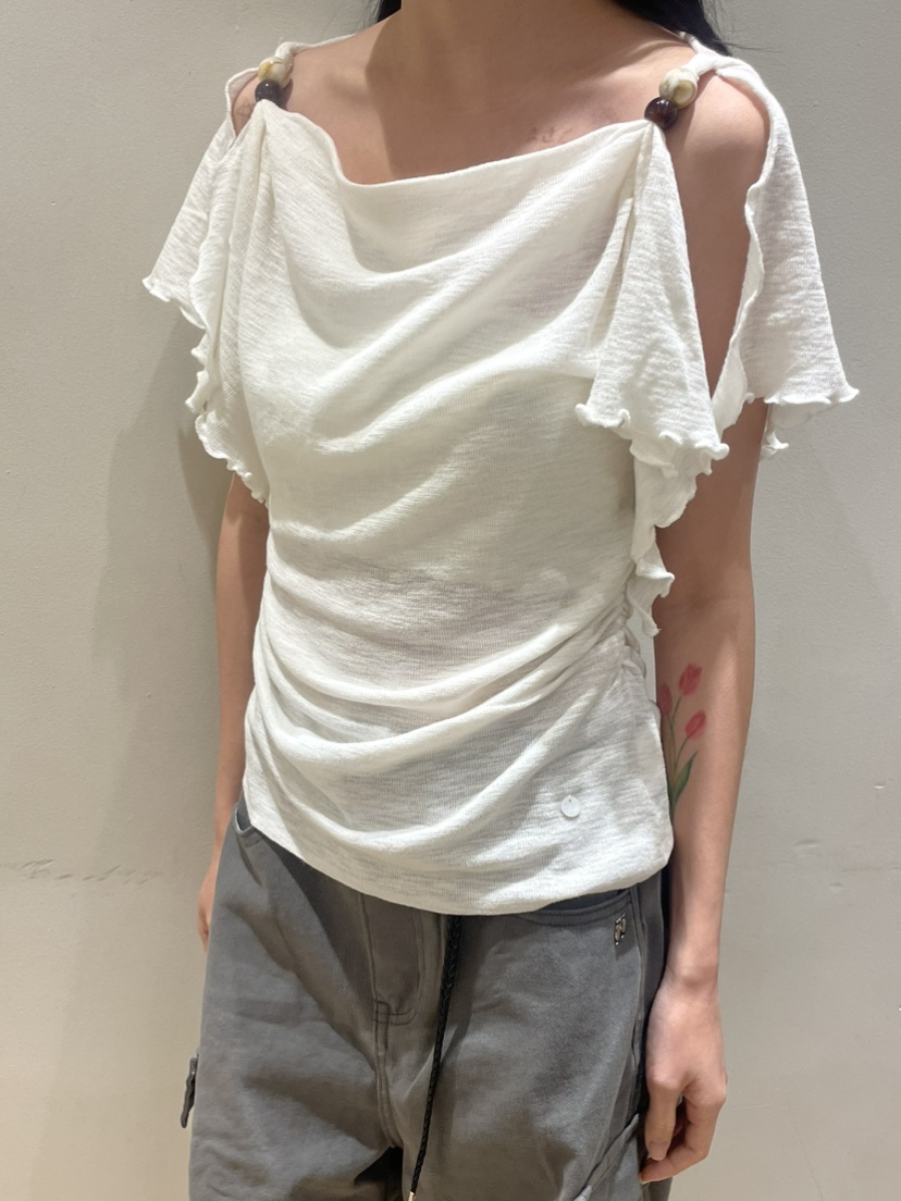 NEOUL韓國直郵實拍女裝新品26夏季熱賣時尚推薦休閑針織衫NEOUL/ahin雙領標簽針織衫圖色3