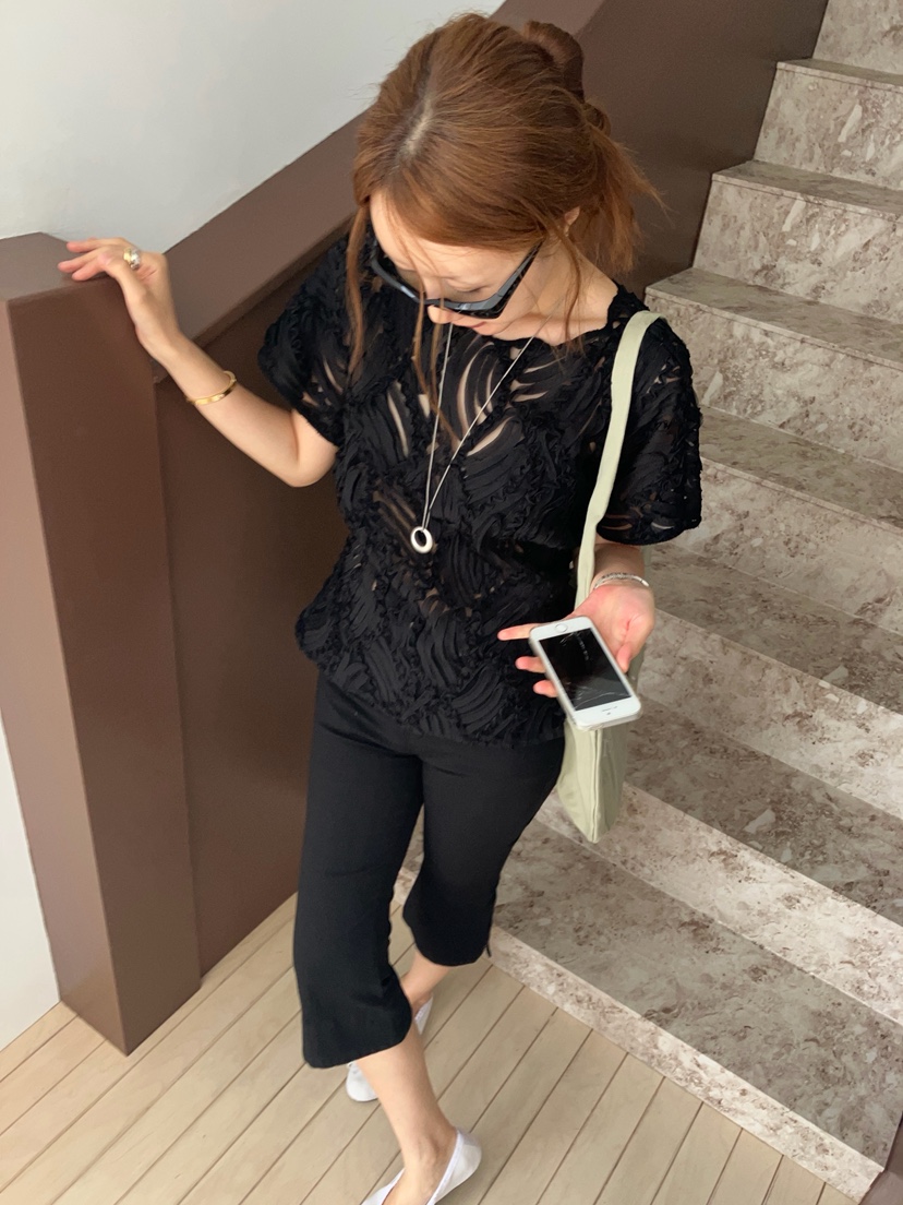 MADE-P韓國直郵實拍女裝新款26夏季休閑人氣熱賣襯衫蕾絲衫MADE-P襯衫/蕾絲衫