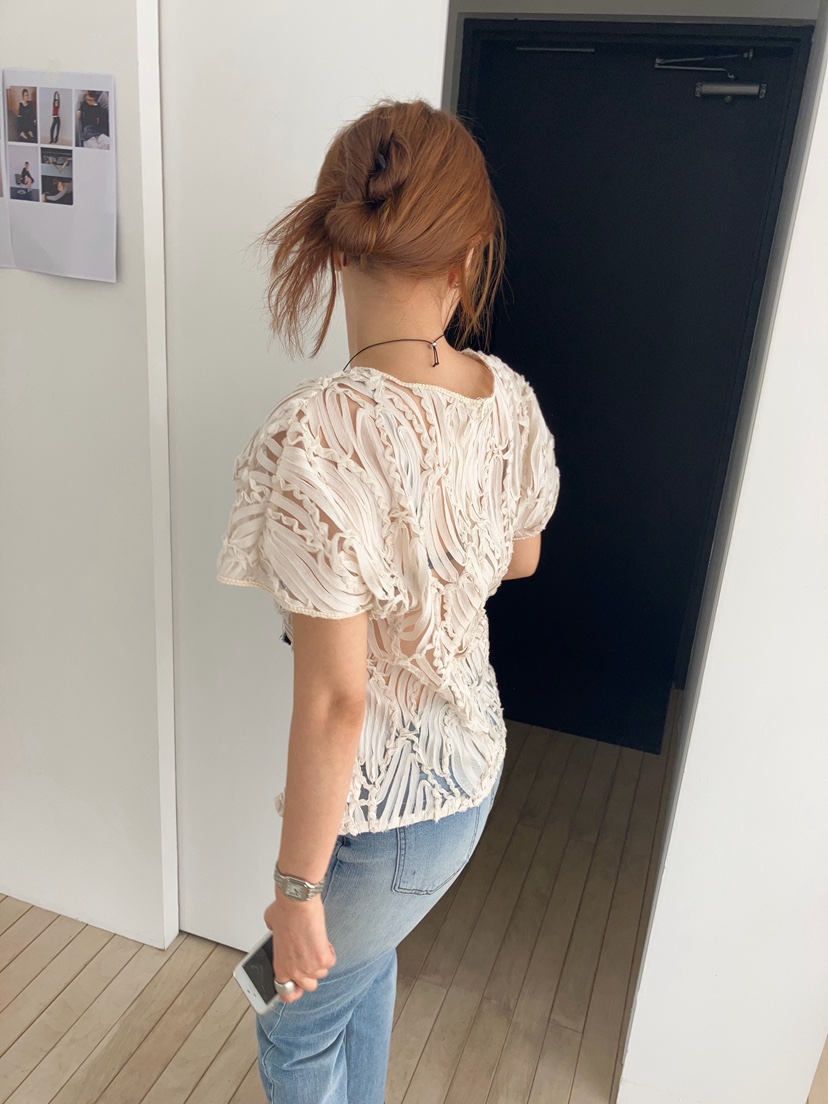MADE-P韓國直郵實拍女裝新款26夏季休閑人氣熱賣襯衫蕾絲衫MADE-P襯衫/蕾絲衫