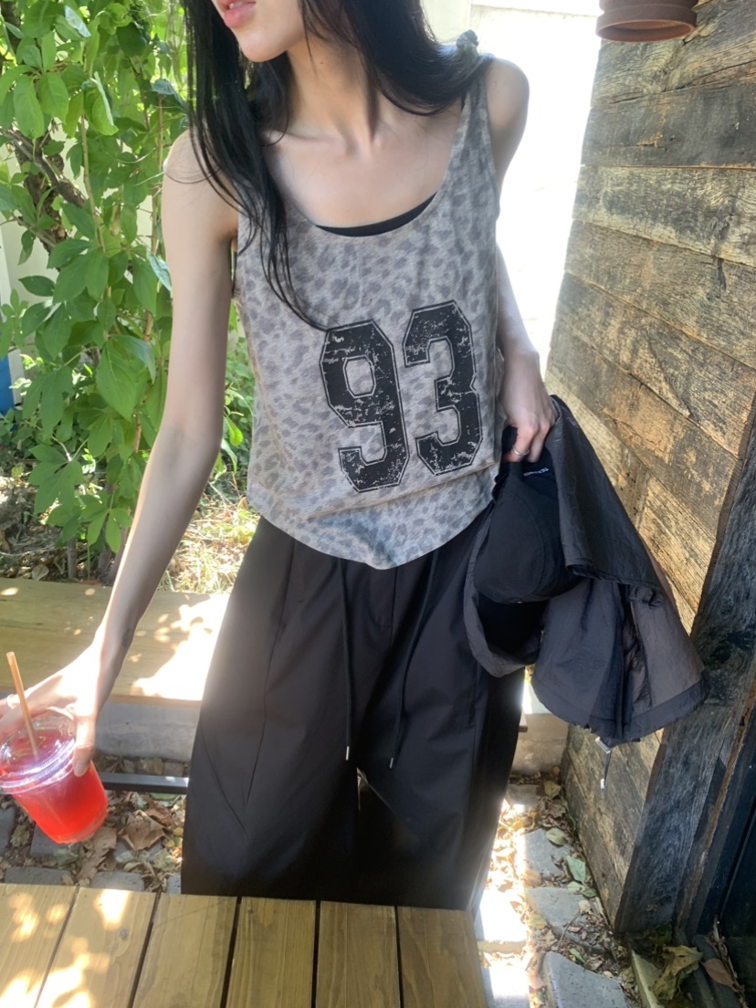 LE AVE韓國直郵實拍女士新款休閑時尚熱賣吊帶背心豹紋無袖LE AVE吊帶/背心