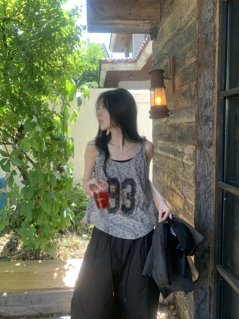 LE AVE韓國直郵實拍女士新款休閑時尚熱賣吊帶背心豹紋無袖LE AVE吊帶/背心