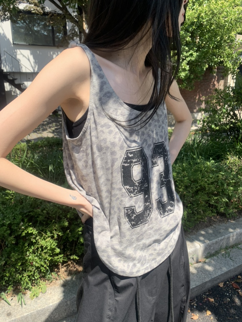 LE AVE韓國直郵實拍女士新款休閑時尚熱賣吊帶背心豹紋無袖LE AVE吊帶/背心