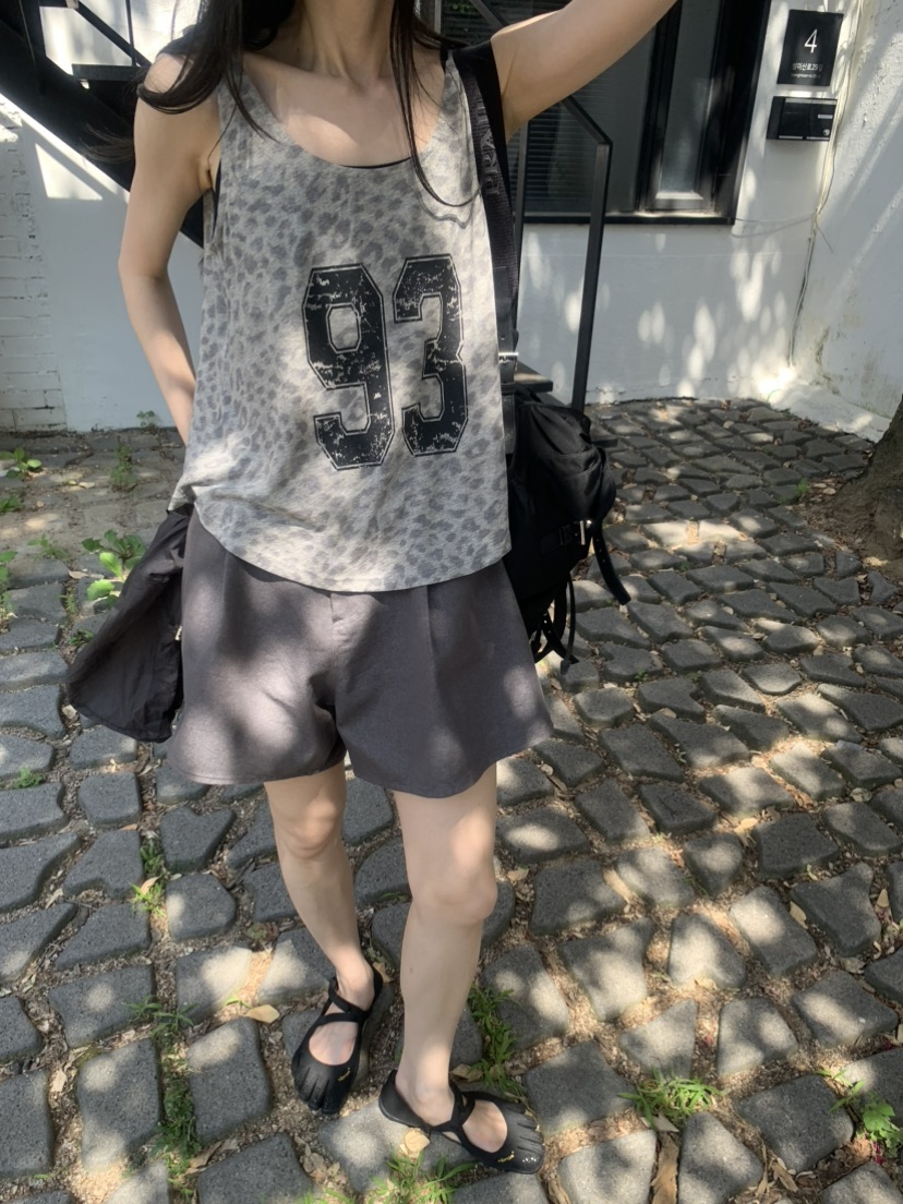 LE AVE韓國直郵實拍女士新款休閑時尚熱賣吊帶背心豹紋無袖LE AVE吊帶/背心
