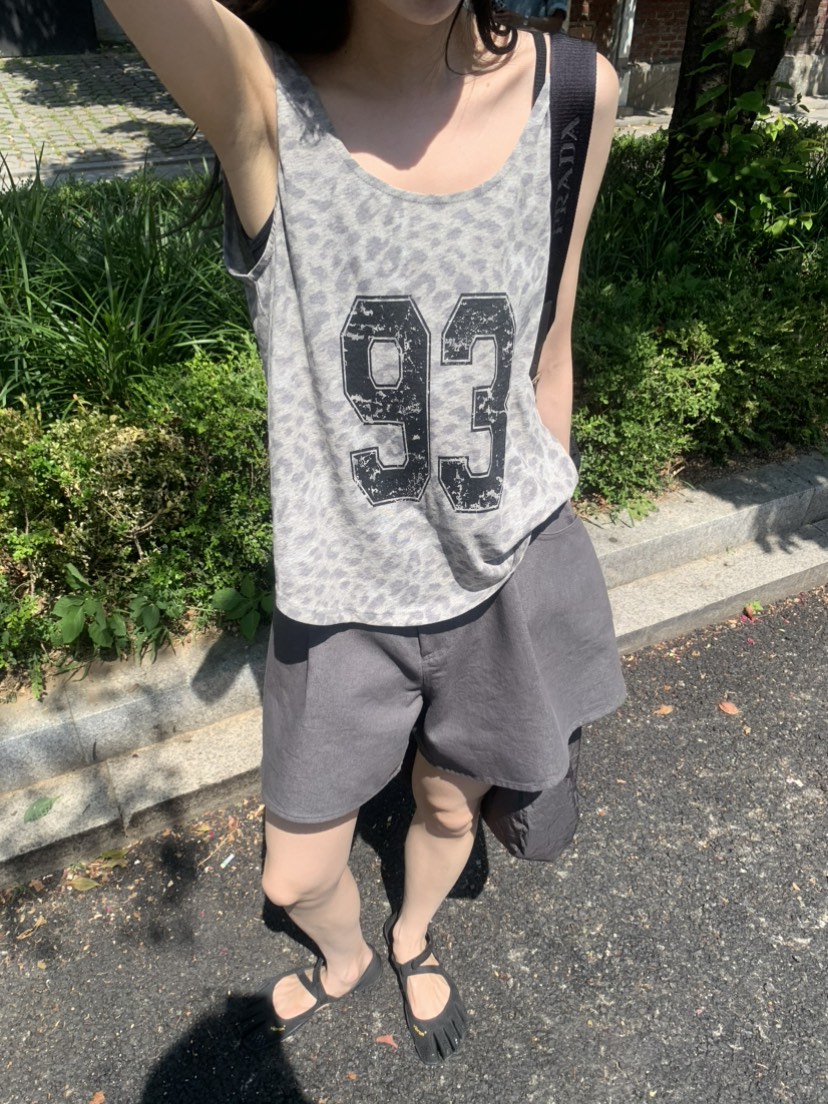 LE AVE韓國直郵實拍女士新款休閑時尚熱賣吊帶背心豹紋無袖LE AVE吊帶/背心