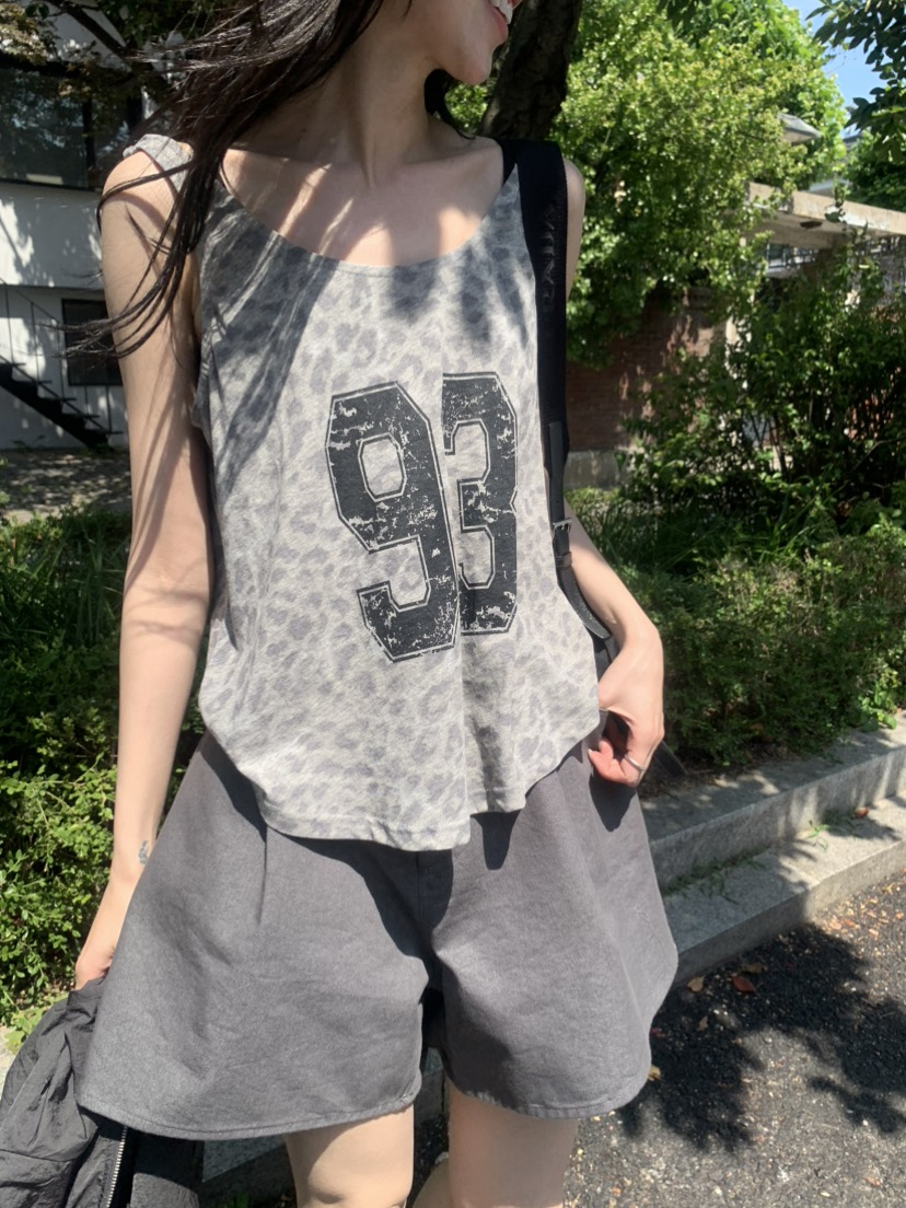 LE AVE韓國直郵實拍女士新款休閑時尚熱賣吊帶背心豹紋無袖LE AVE吊帶/背心