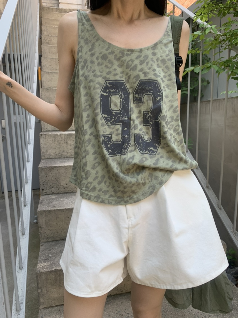 LE AVE韓國直郵實拍女士新款休閑時尚熱賣吊帶背心豹紋無袖LE AVE吊帶/背心