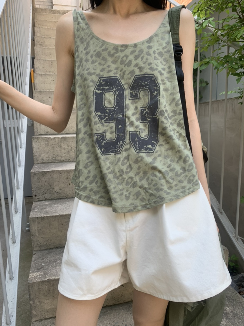 LE AVE韓國直郵實拍女士新款休閑時尚熱賣吊帶背心豹紋無袖LE AVE吊帶/背心