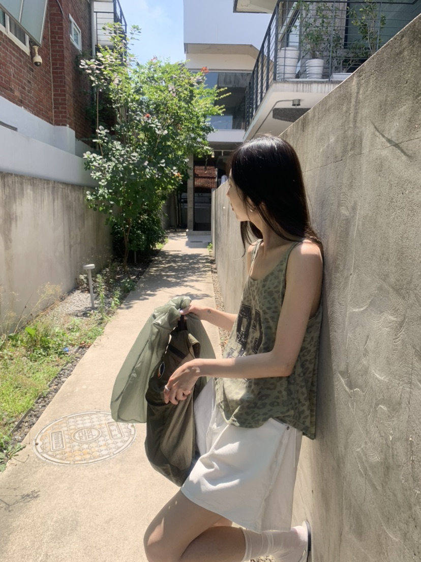 LE AVE韓國直郵實拍女士新款休閑時尚熱賣吊帶背心豹紋無袖LE AVE吊帶/背心