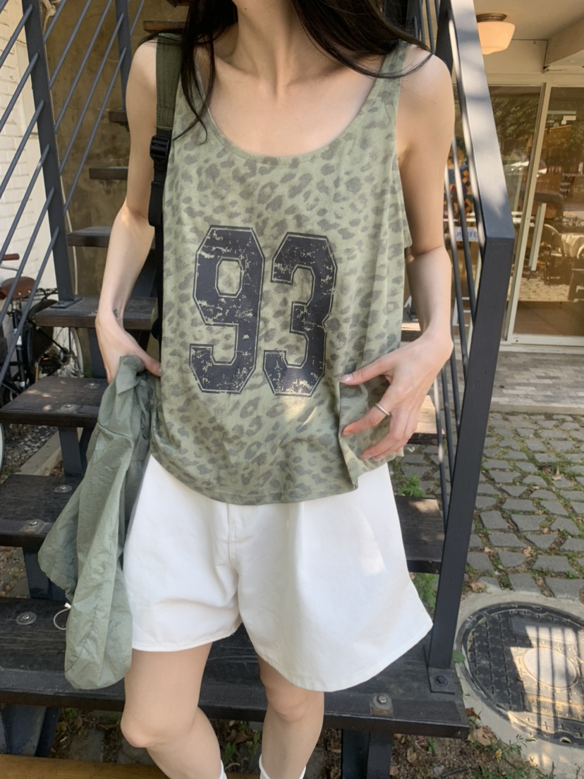 LE AVE韓國直郵實拍女士新款休閑時尚熱賣吊帶背心豹紋無袖LE AVE吊帶/背心