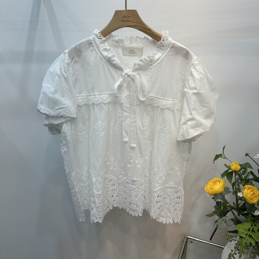 ABLESTUDIO韓國直郵女士新品休閑26夏季人氣推薦襯衫蕾絲衫ABLESTUDIO襯衫/蕾絲衫圖色1