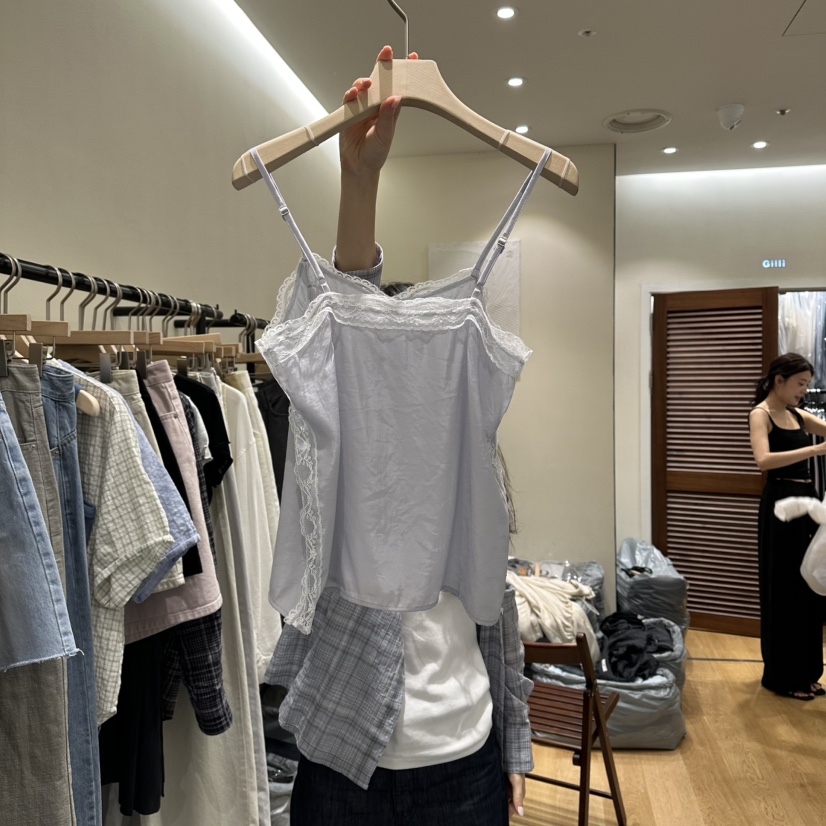GILLI韓國直郵女士新品休閑時尚熱賣人氣吊帶背心無袖緞面GILLI吊帶/背心