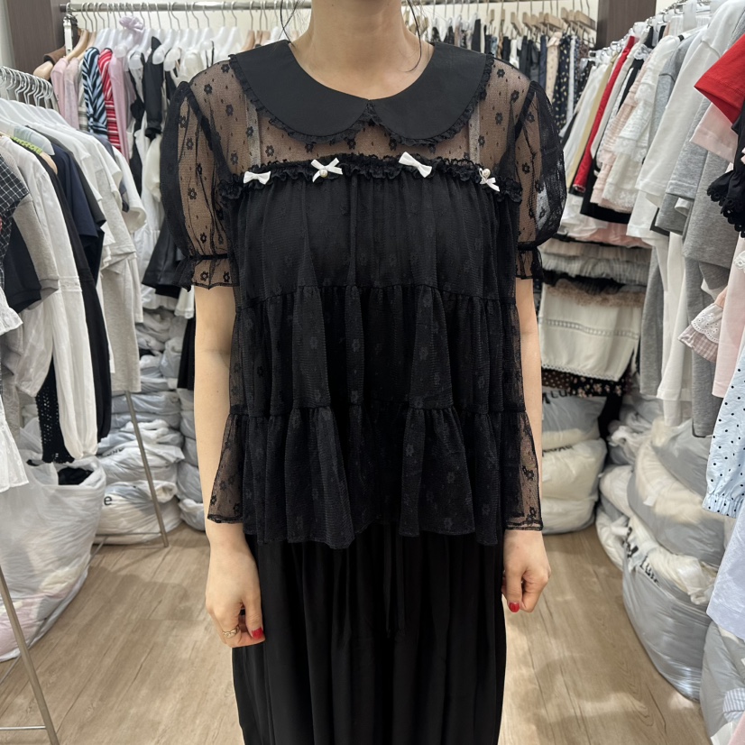HANSUNGHYUN韓國直郵女裝新品推薦熱賣休閑襯衫蕾絲衫蕾絲HANSUNGHYUN襯衫/蕾絲衫圖色2
