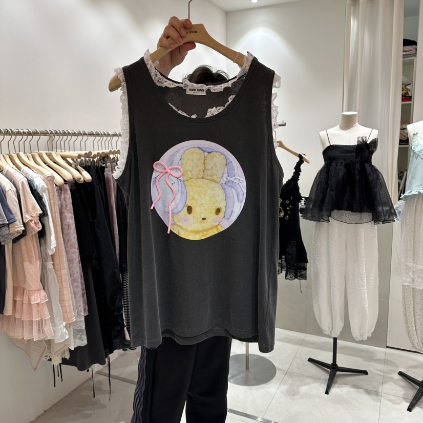 MINI UNNI東大門實拍韓國女裝新款休閑推薦吊帶背心絲帶MINI UNNI吊帶/背心圖色3