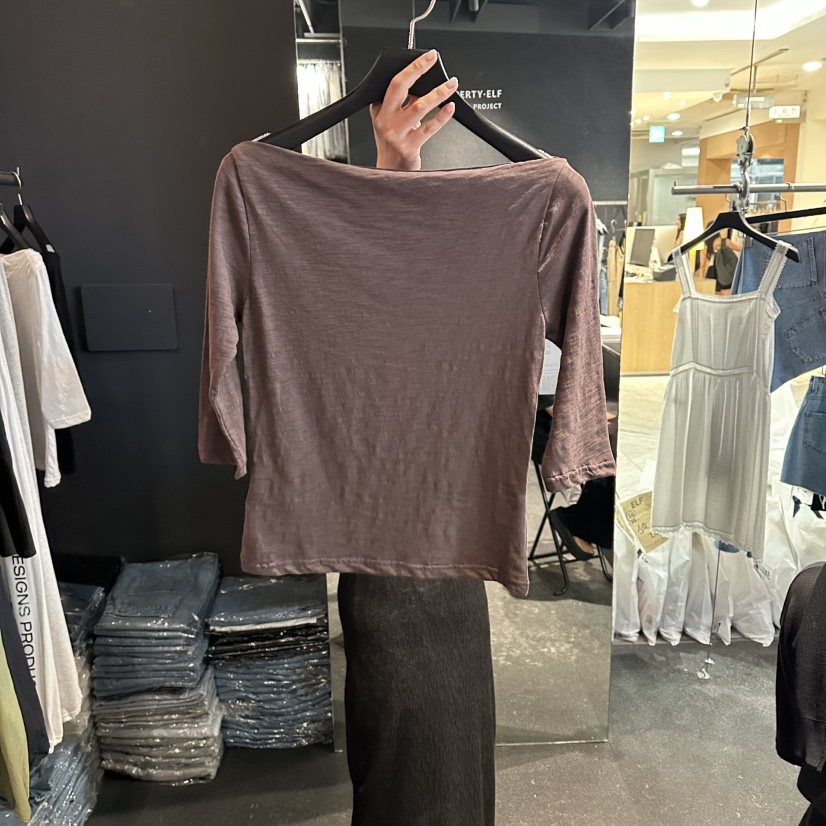 ELF-L韓國代購女裝新款推薦熱賣時尚26夏季人氣T恤粗花呢PROJECT ELF/ELF-LT恤圖色2