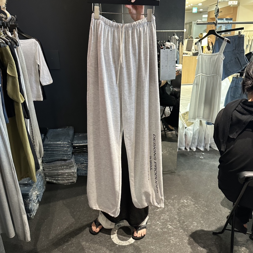ELF-L韓國直郵女士新品推薦休閑26夏季人氣熱賣休閑褲毛圈PROJECT ELF/ELF-L休閑褲圖色2灰白色