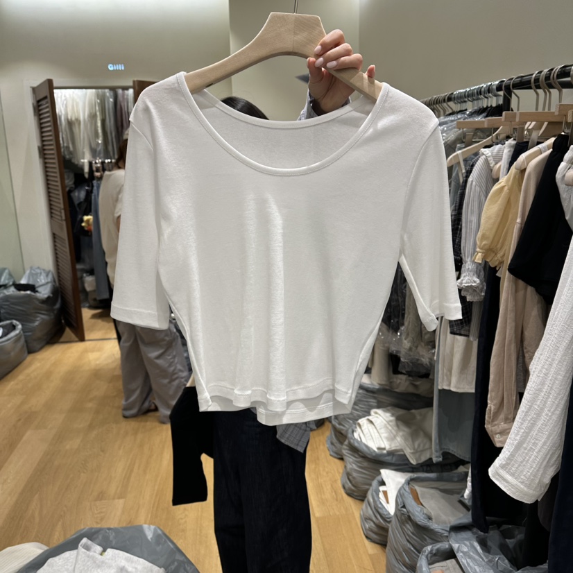 GILLI韓國代購女裝新品熱賣26夏季推薦時尚人氣休閑T恤U領GILLIT恤圖色1