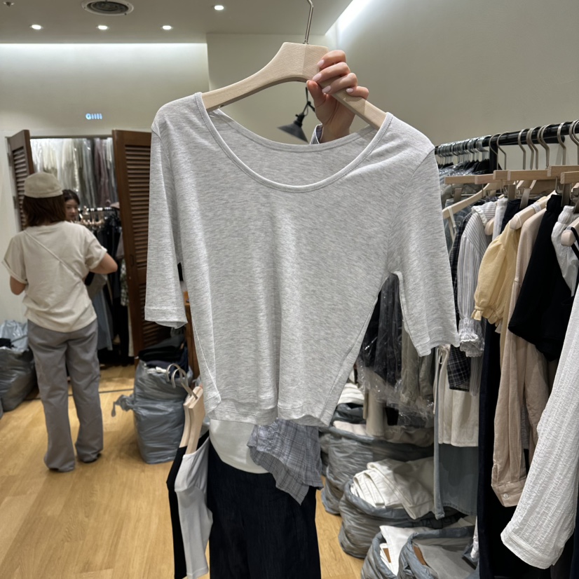 GILLI韓國代購女裝新品熱賣26夏季推薦時尚人氣休閑T恤U領GILLIT恤圖色2