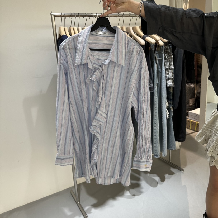 VAULT東大門實拍韓國女士新款推薦26夏季熱賣時尚襯衫蕾絲衫VAULT襯衫/蕾絲衫圖色1