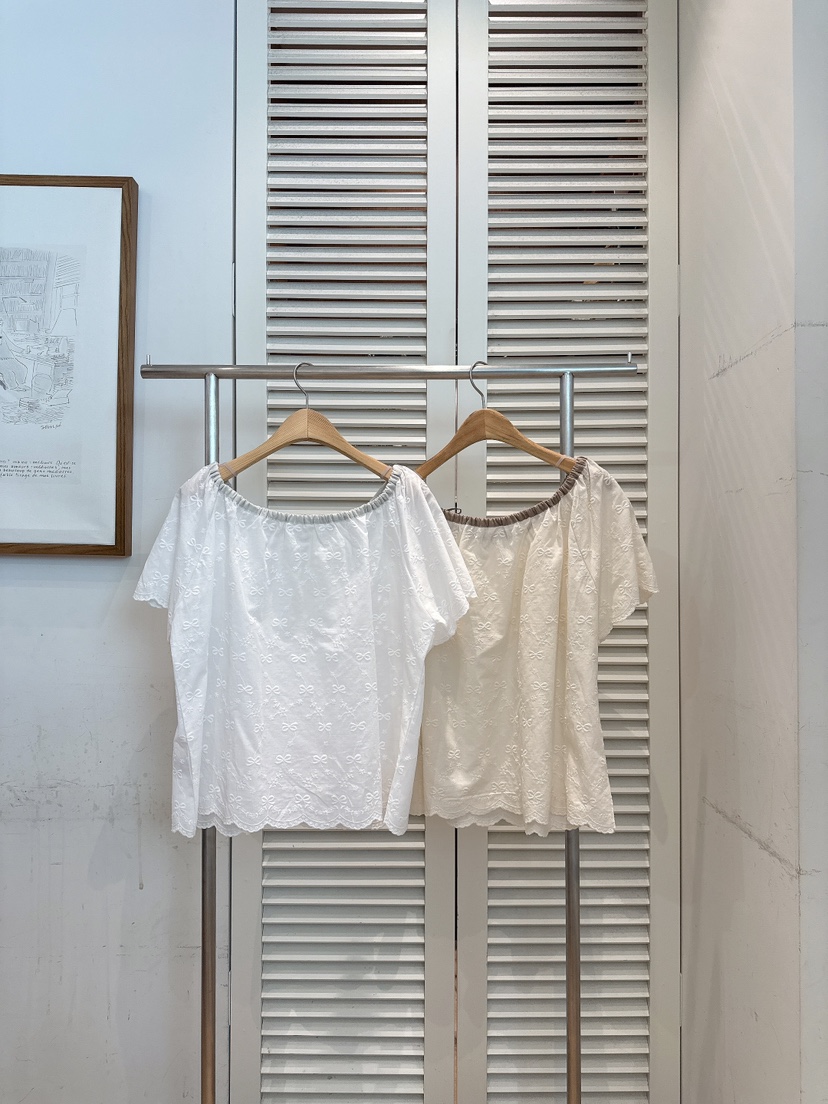 FAVE-L韓國東大門直郵女裝新品休閑推薦26夏季襯衫蕾絲衫刺繡FAVE-L襯衫/蕾絲衫
