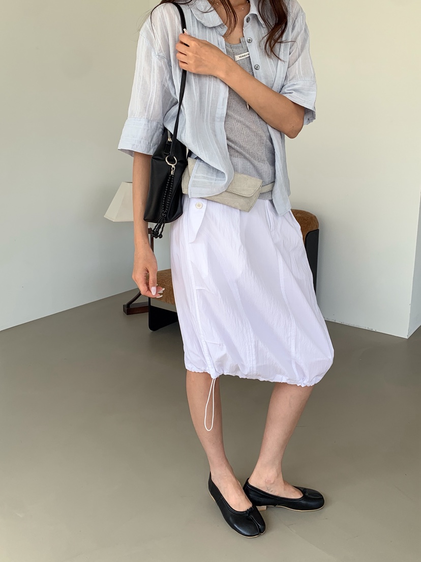 WEARABLE-L韓國東大門直郵女裝新款休閑半身裙中短裙尼龍WEARABLE半身裙/中短裙