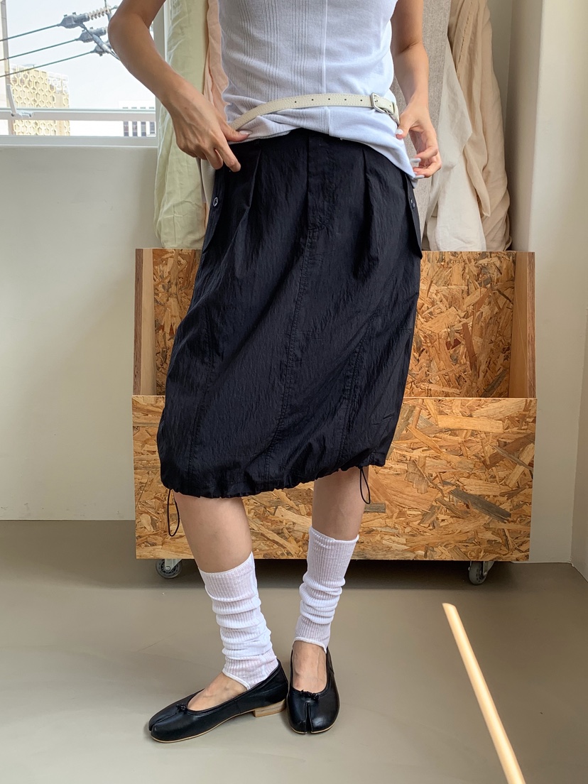 WEARABLE-L韓國東大門直郵女裝新款休閑半身裙中短裙尼龍WEARABLE半身裙/中短裙