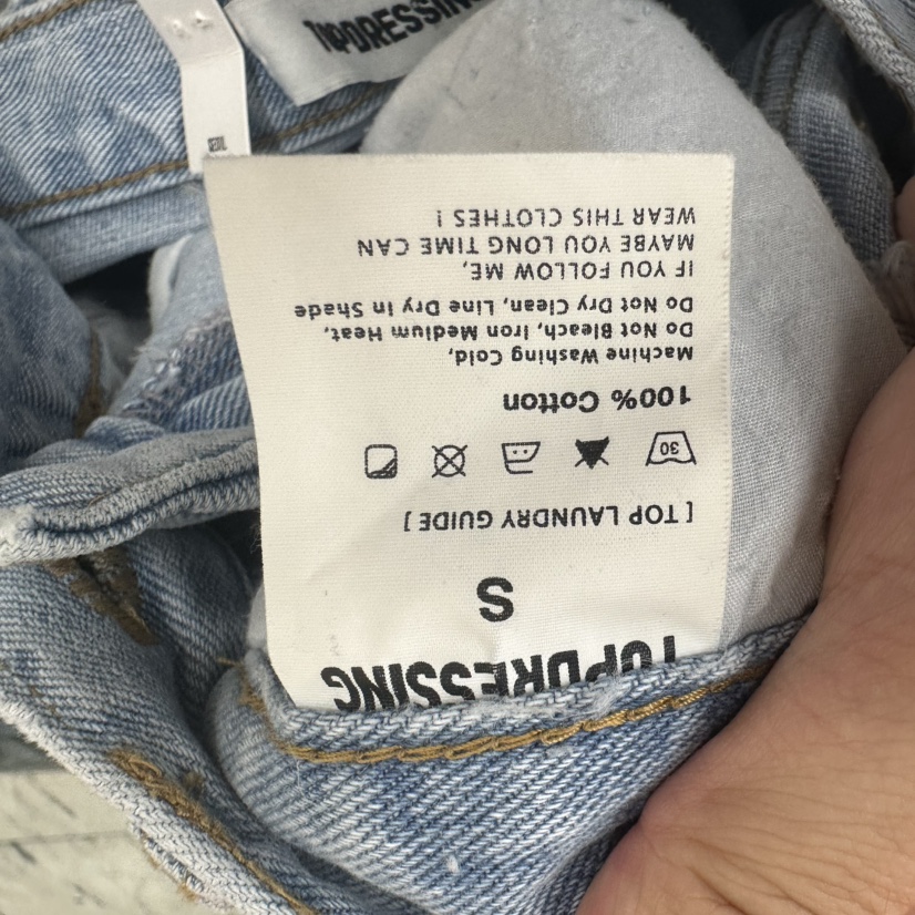 TOPDRESSING韓國東大門代購女士新品熱賣推薦休閑牛仔褲做舊TOPDRESSING牛仔褲
