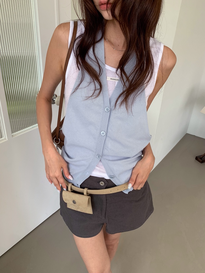WEARABLE-L韓國東大門代購女裝新品休閑吊帶背心深V露背WEARABLE吊帶/背心