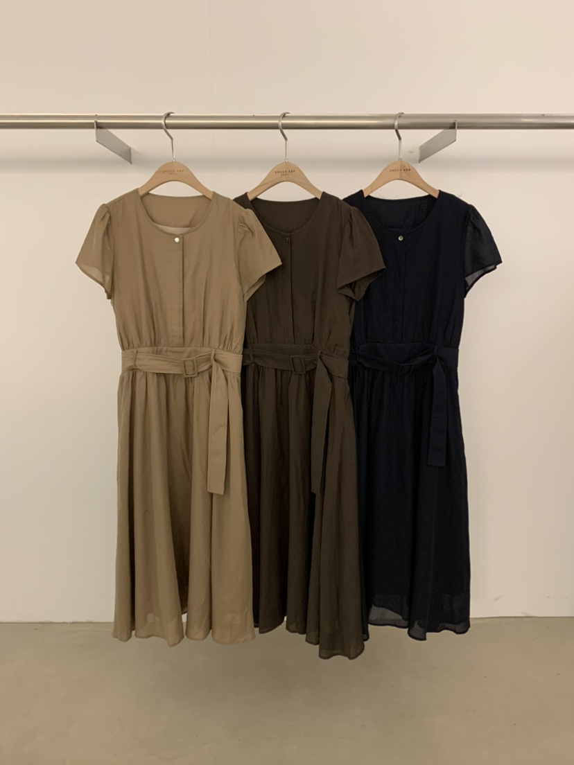 UNDER KEY韓國東大門直郵女裝新品時尚連衣裙含腰帶天絲UNDER KEY連衣裙