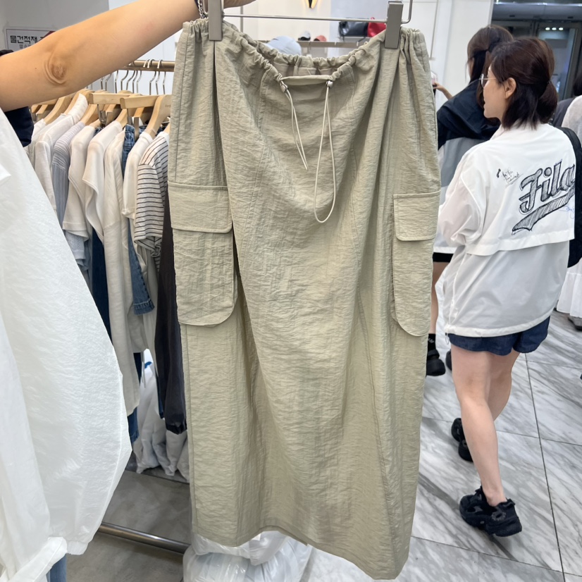 AFTERGLOW韓國直郵實拍女士新款時尚26夏季休閑推薦長裙工裝AFTERGLOW長裙圖色2卡其