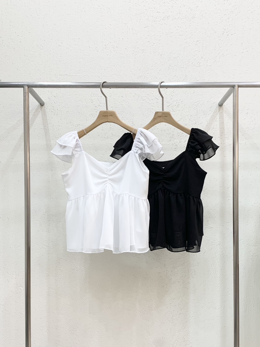 LIGHT AND SALT韓國東大門代購女士新品推薦吊帶背心荷葉邊LIGHT AND SALT吊帶/背心
