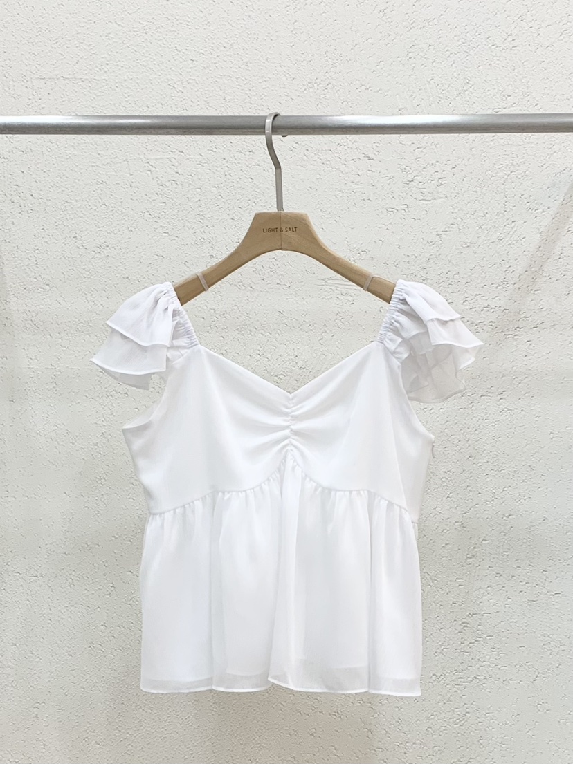 LIGHT AND SALT韓國東大門代購女士新品推薦吊帶背心荷葉邊LIGHT AND SALT吊帶/背心圖色1
