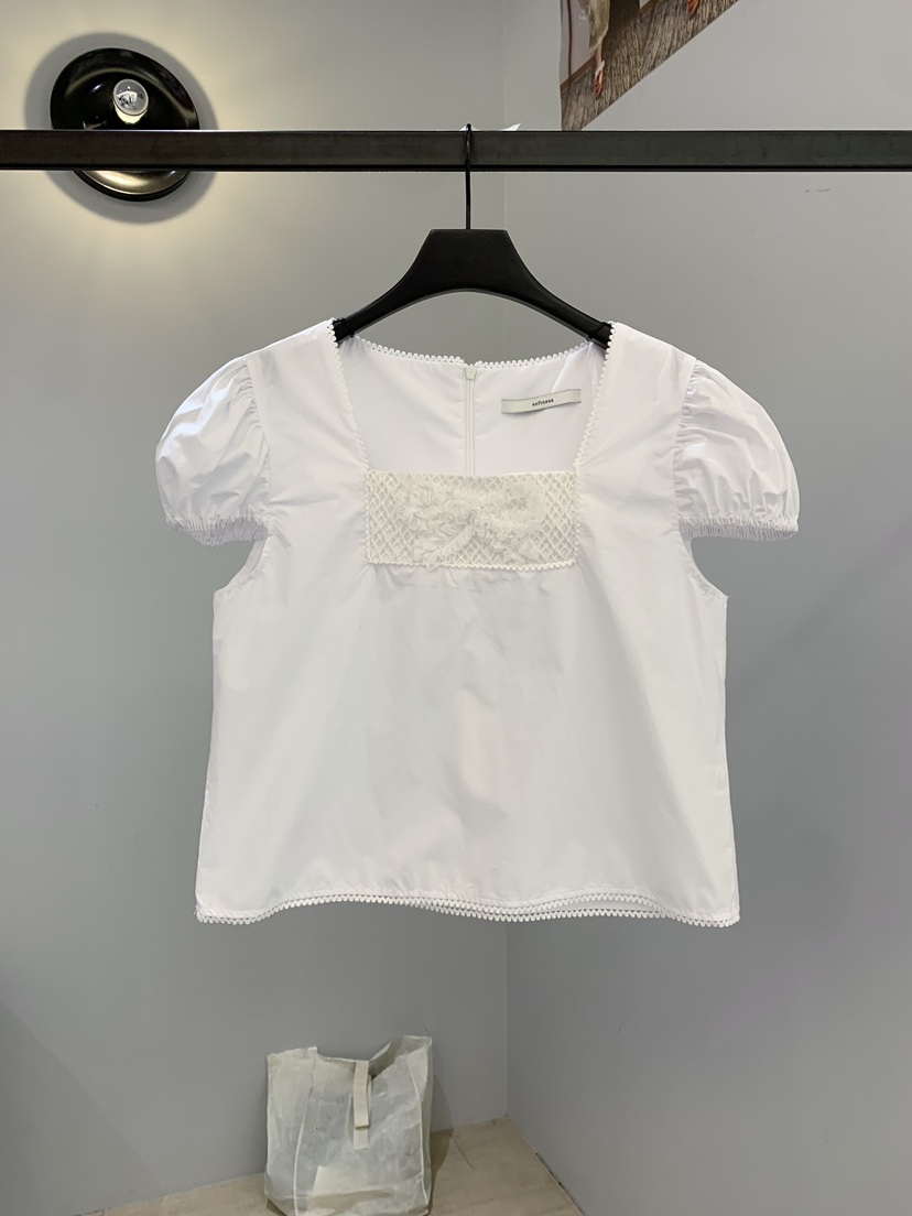 SOFTNESS韓國東大門直郵女士新款熱賣襯衫蕾絲衫蕾絲絲帶Softness/Cosmic襯衫/蕾絲衫圖色1