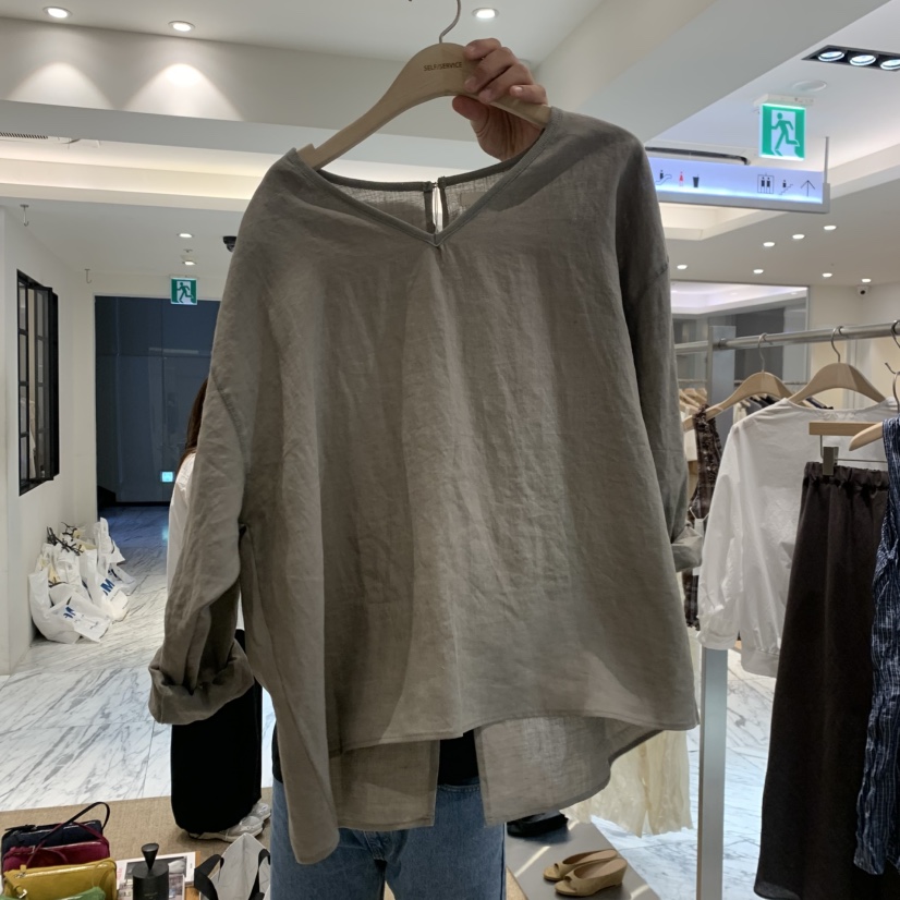 SELF SERVICE韓國直郵實拍女士新品推薦襯衫蕾絲衫亞麻布SELF SERVICE襯衫/蕾絲衫圖色1