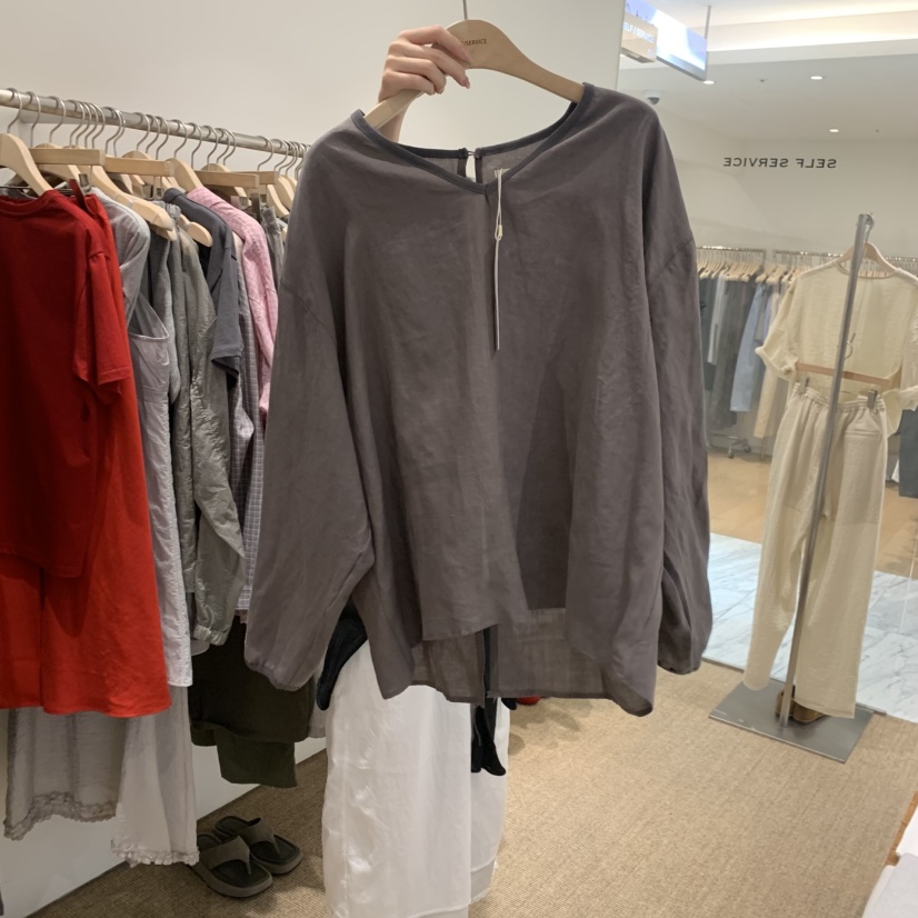 SELF SERVICE韓國直郵實拍女士新品推薦襯衫蕾絲衫亞麻布SELF SERVICE襯衫/蕾絲衫圖色4