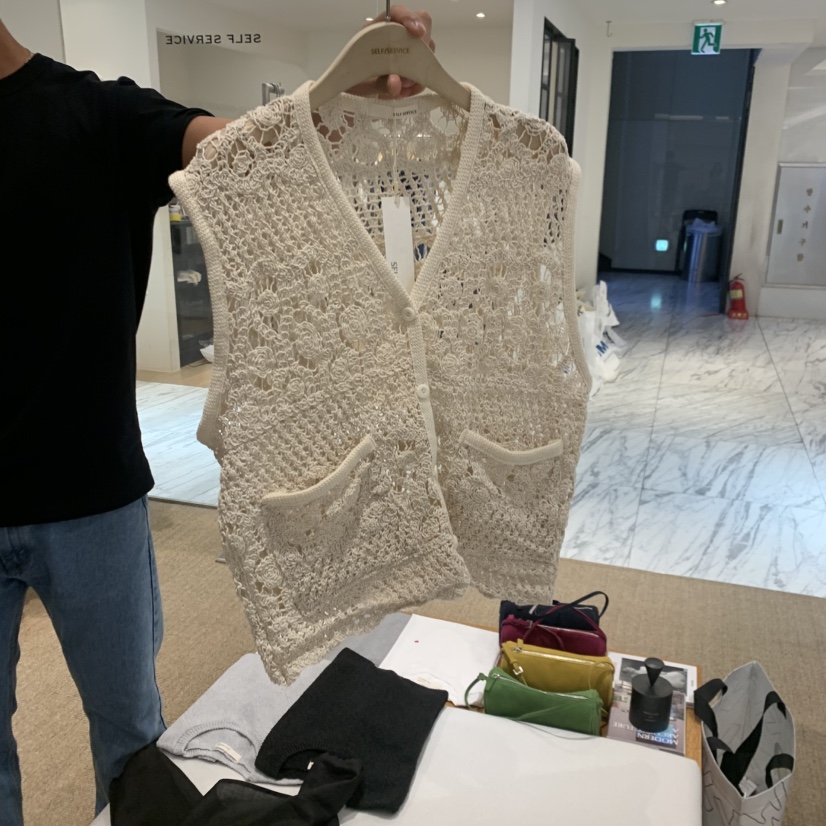 SELF SERVICE韓國直郵女士新款休閑時尚26夏季馬甲鉤針編織SELF SERVICE馬甲圖色1
