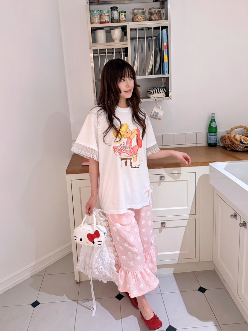 BOUTIQUE-L韓國代購女士新款推薦26夏季時尚休閑人氣T恤BOUTIQUE-LT恤